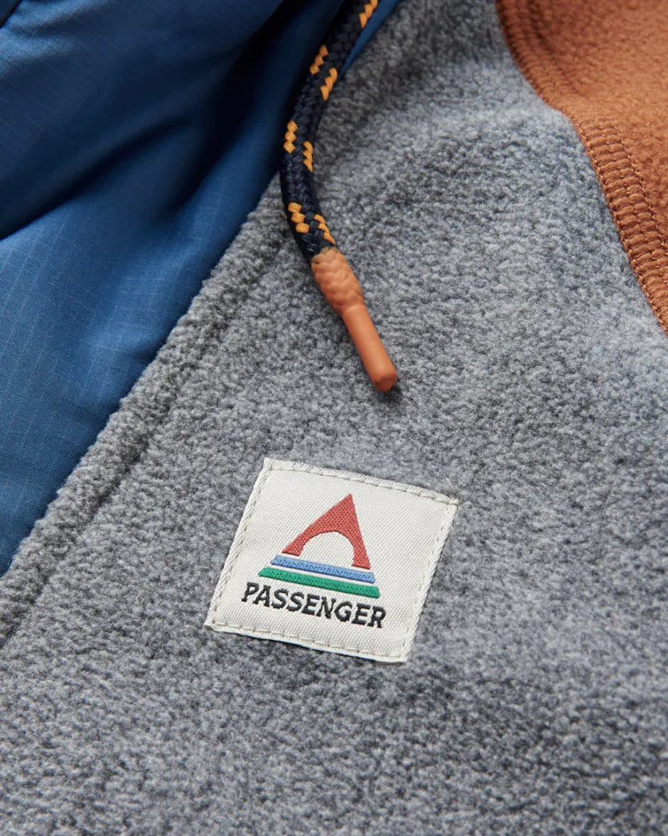 Fleece|Fleece>Floris van Bommel Woodland Hooded 1/2 Zip Polar Fleece Grey Marl