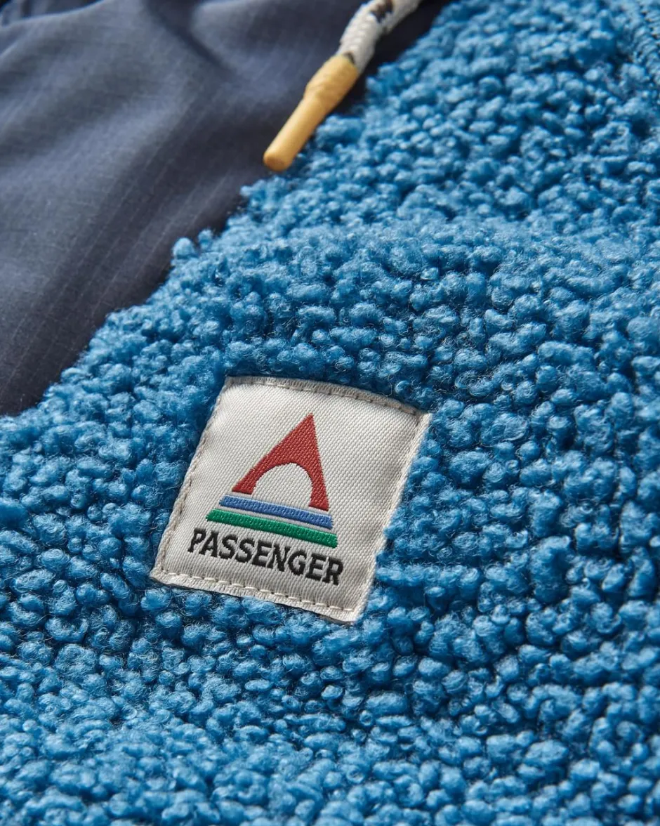 Fleece|Fleece>Floris van Bommel Woodland Recycled Polar-lined Sherpa Fleece Blue Steel