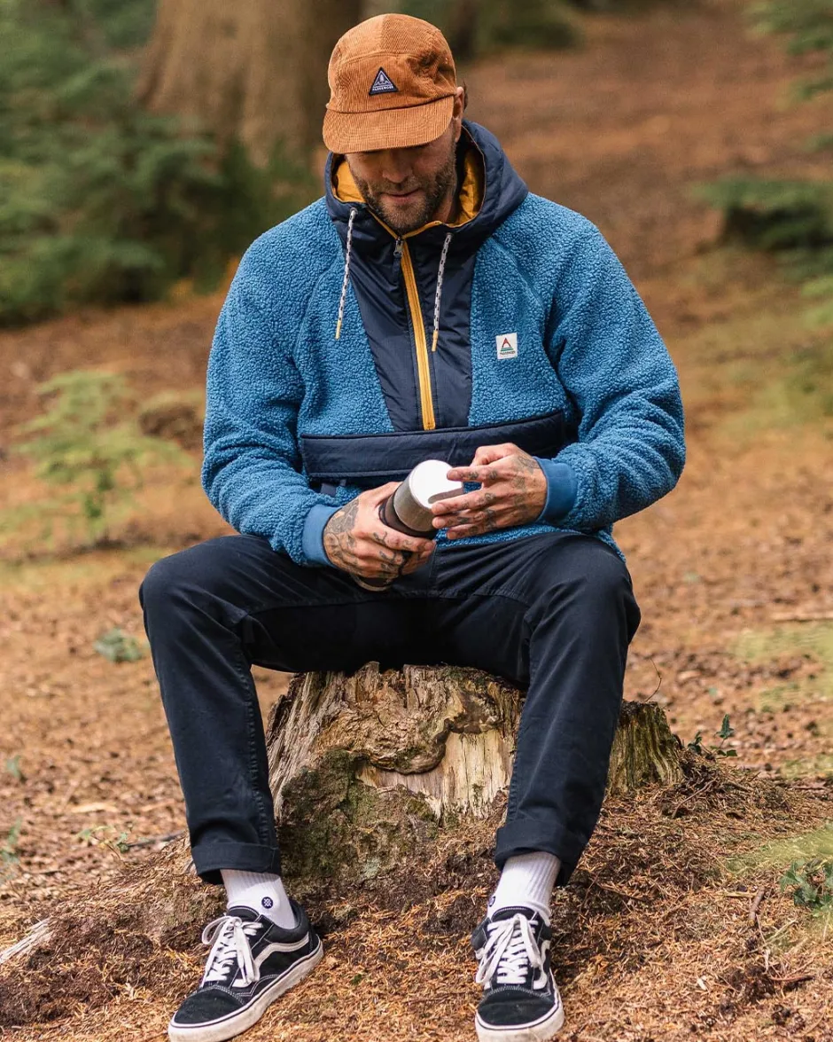 Fleece|Fleece>Floris van Bommel Woodland Recycled Polar-lined Sherpa Fleece Blue Steel