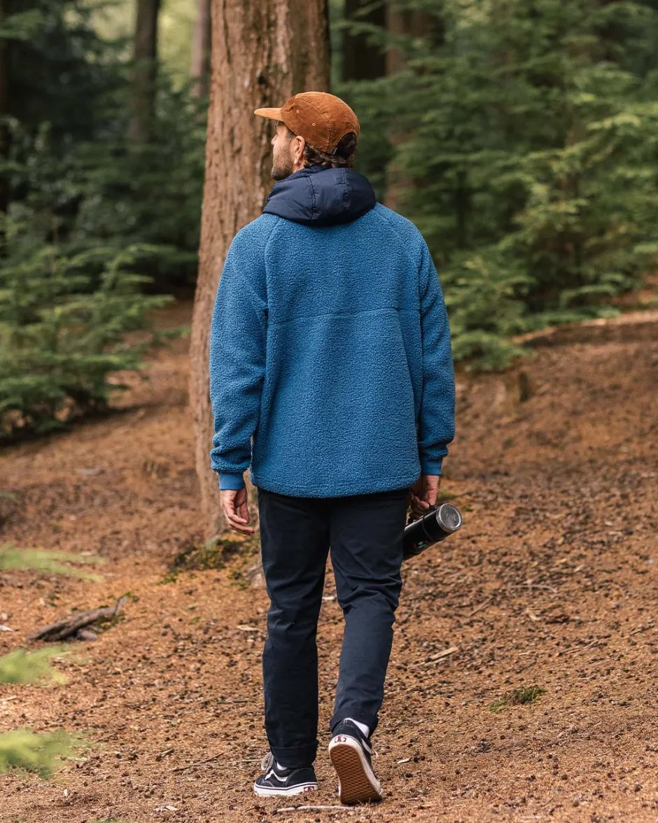 Fleece|Fleece>Floris van Bommel Woodland Recycled Polar-lined Sherpa Fleece Blue Steel