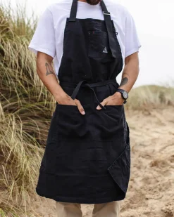 Best Sellers|Outdoor Kitchenware>Floris van Bommel Yard Organic Cotton Denim Apron Black