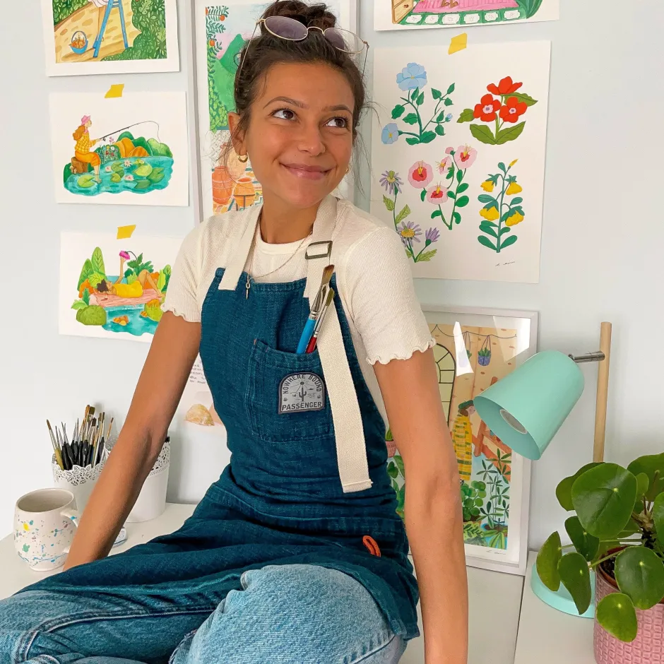 Outdoor Living|Outdoor Living>Floris van Bommel Yard Organic Cotton Denim Apron Dark Denim