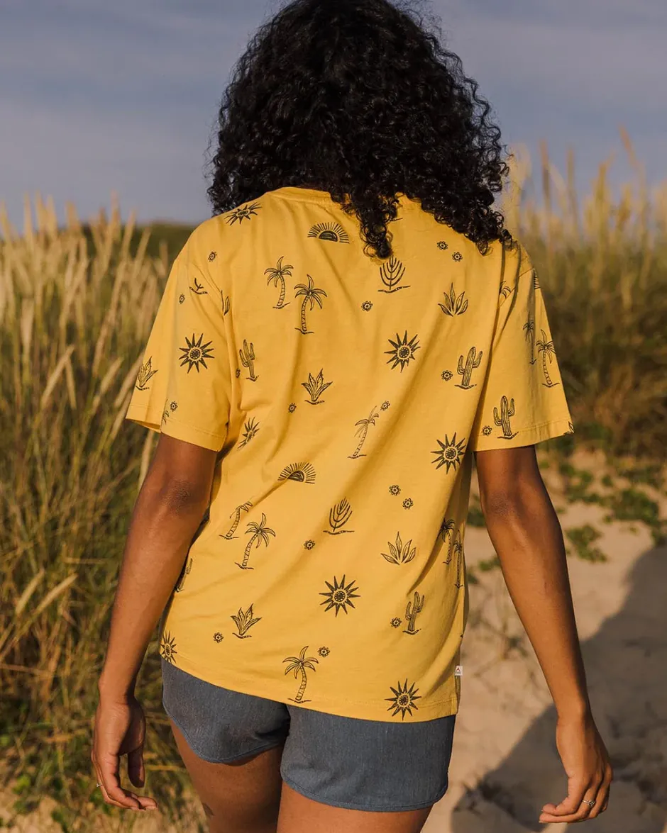 Tops & T-Shirts|Women's Outlet>Passenger Yerba Recycled Cotton T-Shirt Ochre Yellow