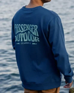 Hoodies & Sweatshirts|Men's Outlet>Passenger Yuca Recycled Cotton Sweatshirt Dark Denim