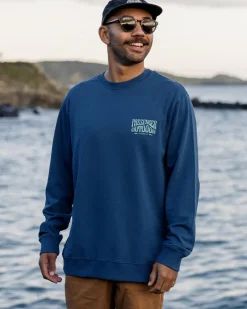 Hoodies & Sweatshirts|Men's Outlet>Passenger Yuca Recycled Cotton Sweatshirt Dark Denim